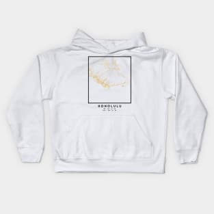 HONOLULU HAWAII CITY STREET MAP ART Kids Hoodie